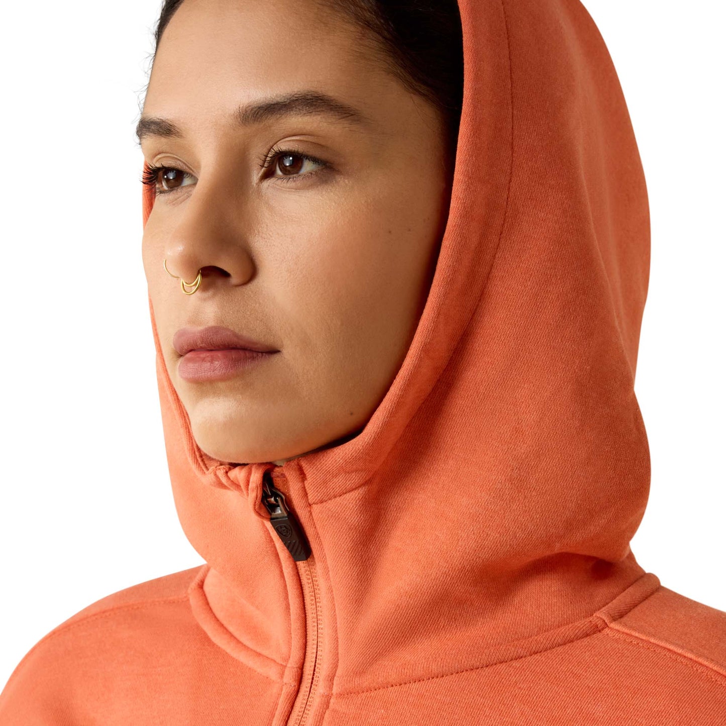 Ariat Ladies Lightweight Logo 1/2 Zip Langunisto Heather Hoodie 10071333