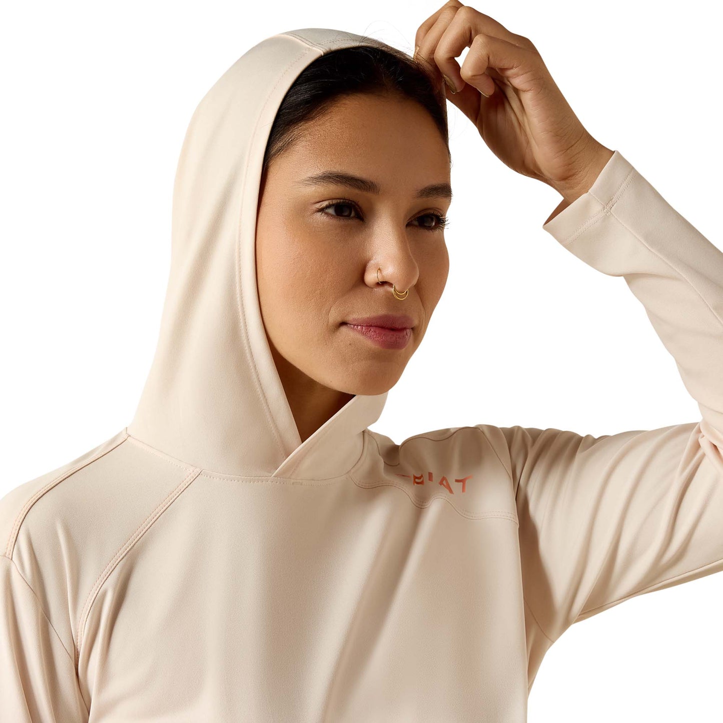 Ariat Ladies Rebar Whisper Pink Sunblocker Hooded T-Shirt 10071437