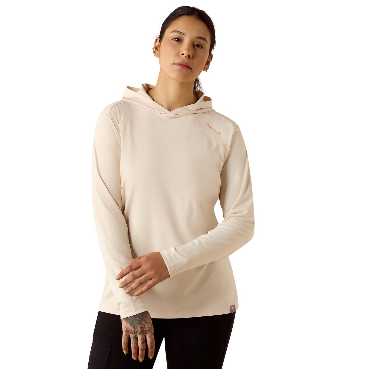 Ariat Ladies Rebar Whisper Pink Sunblocker Hooded T-Shirt 10071437