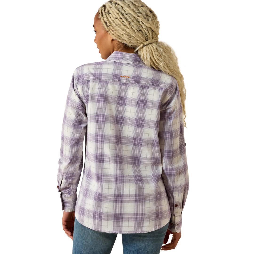 Ariat Ladies Rebar Made Tough Thistle DuraStretch Work Shirt 10071564 back