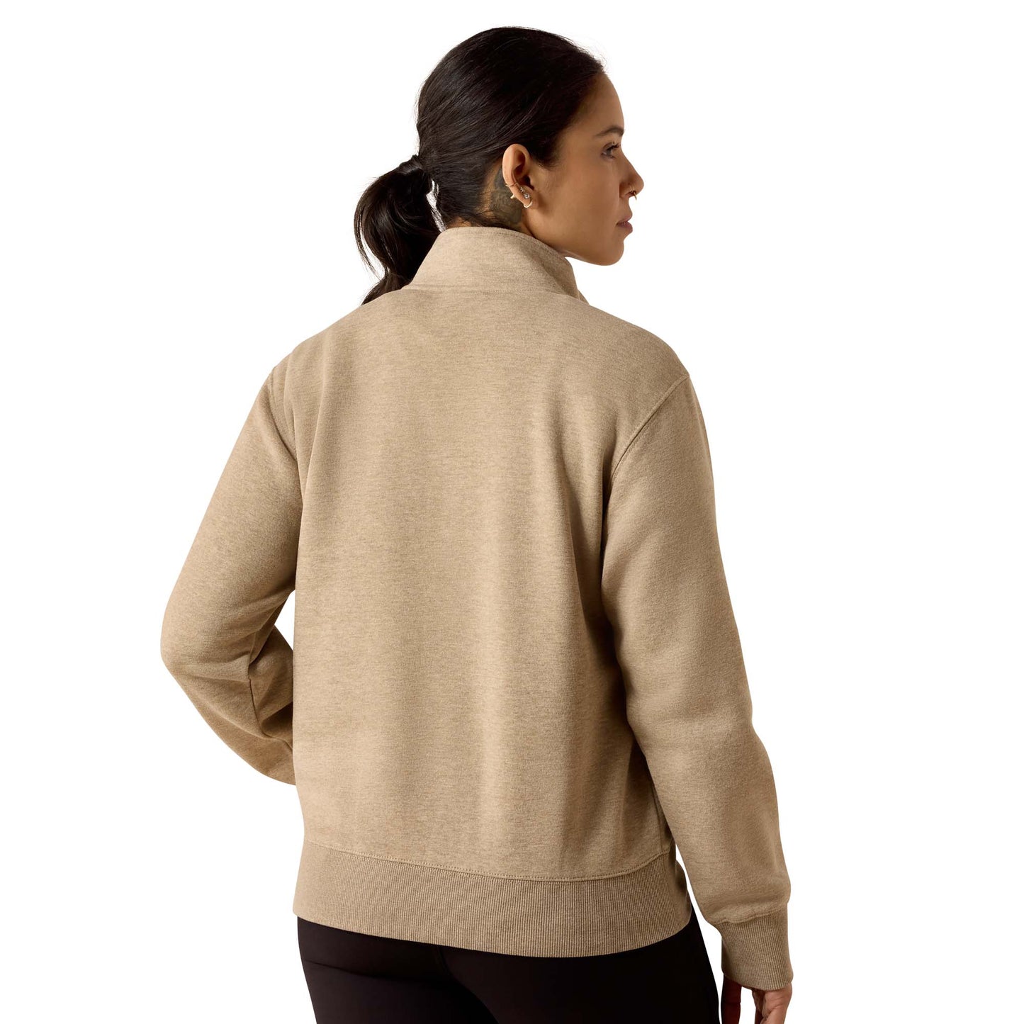 Ariat Ladies Rebar Lightweight Mock 1/2 Zip Oatmeal Sweatshirt 10071624