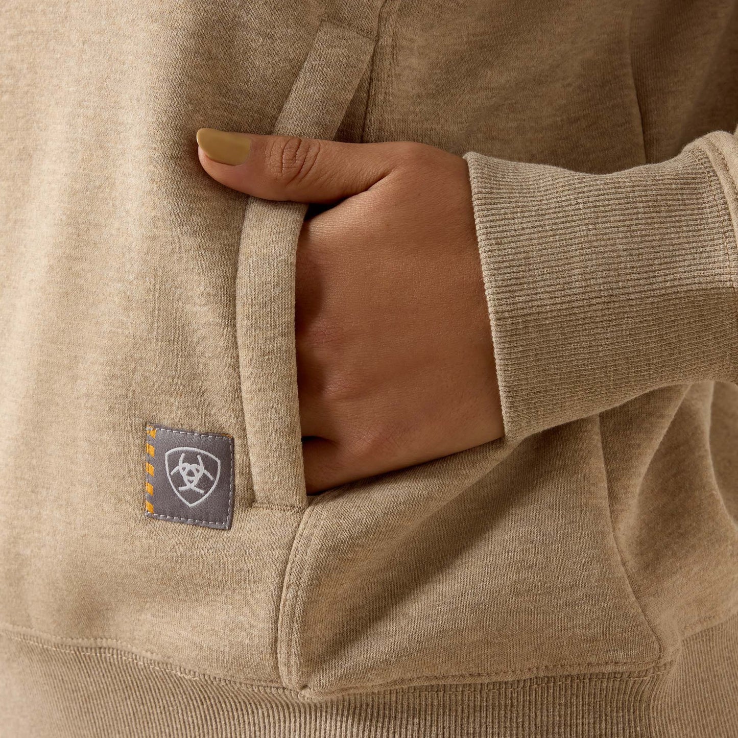 Ariat Ladies Rebar Lightweight Mock 1/2 Zip Oatmeal Sweatshirt 10071624