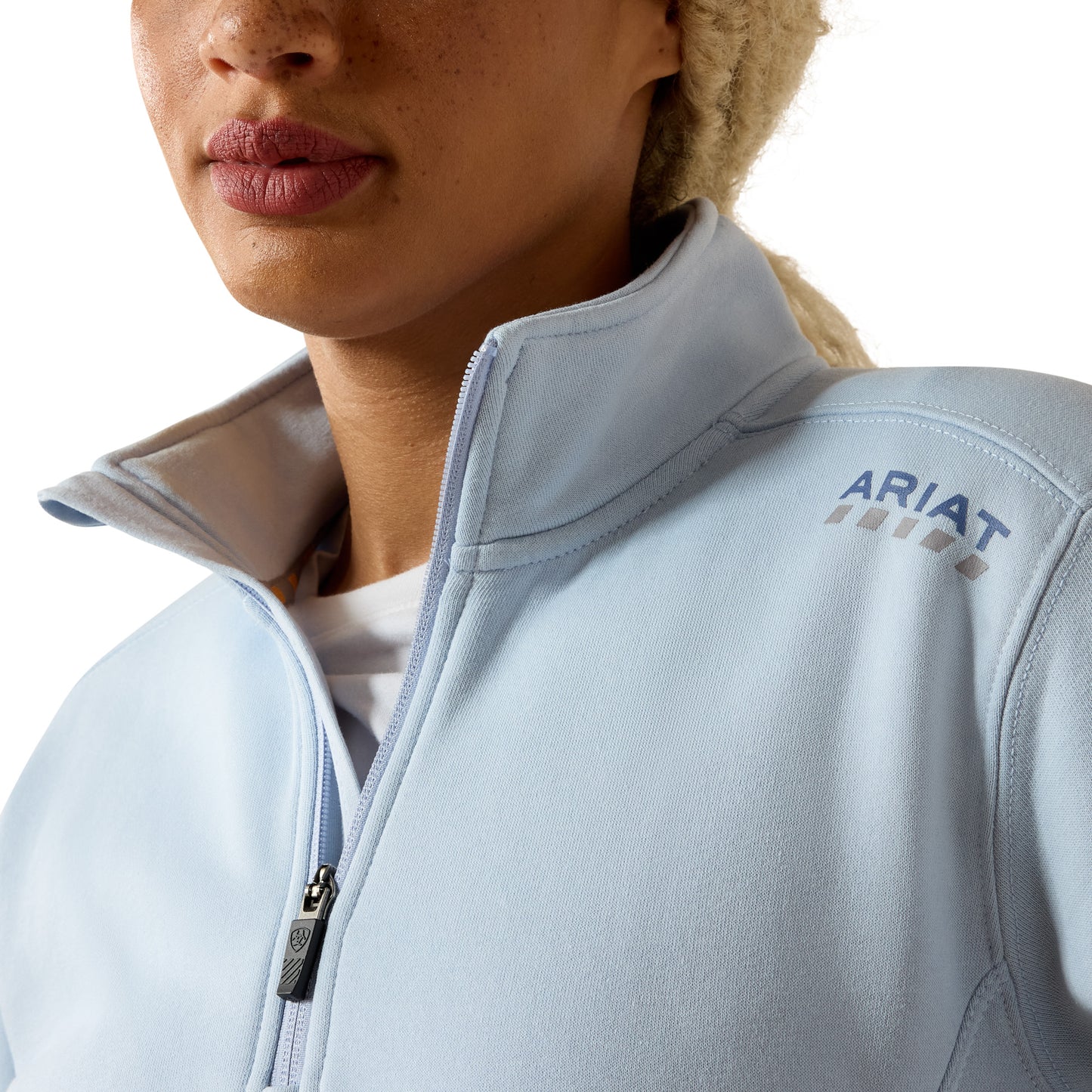 Ariat Ladies Rebar Lightweight Mock 1/2 Zip Subdued Blue Sweatshirt 10071625