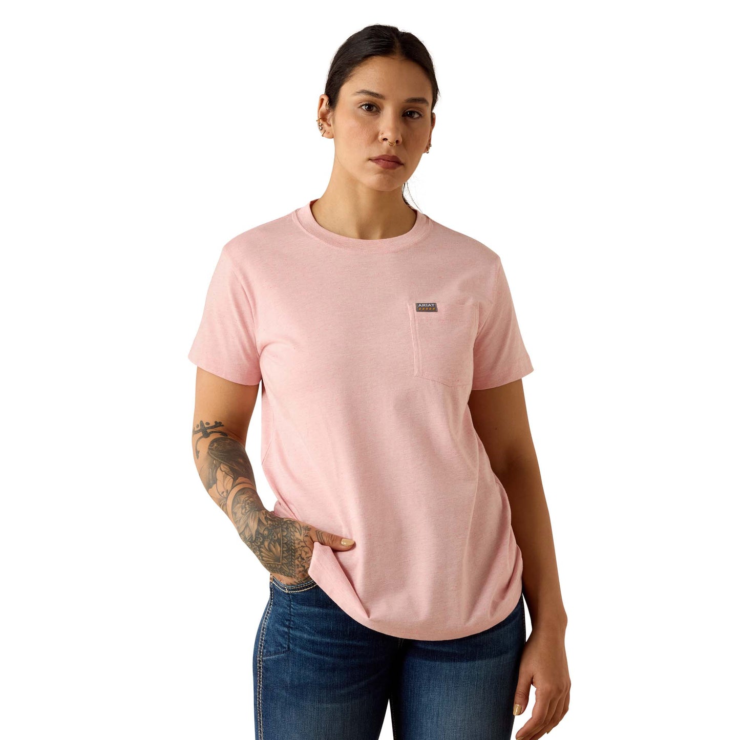 Ariat Ladies Rebar Cotton Strong Fushion Punch Space Dyed T-Shirt 10071626 - Wild West Boot Store