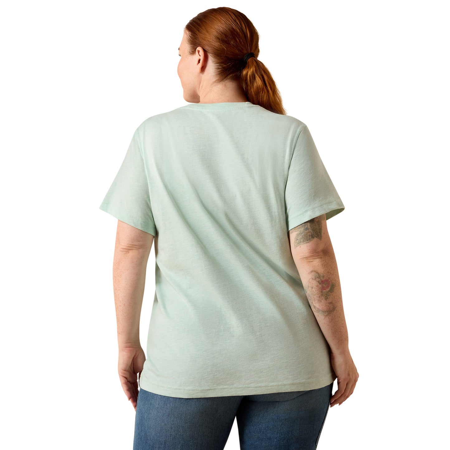 Ariat Ladies Rebar Cotton Strong Clearly Aqua Space Dyed T-Shirt 10071627 - Wild West Boot Store