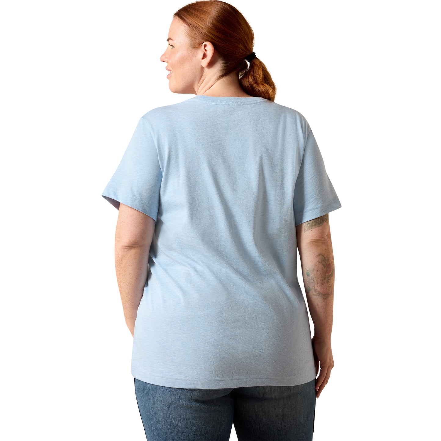 Ariat Ladies Rebar Cotton Strong Subdued Blue Space Dyed T-Shirt 10071629