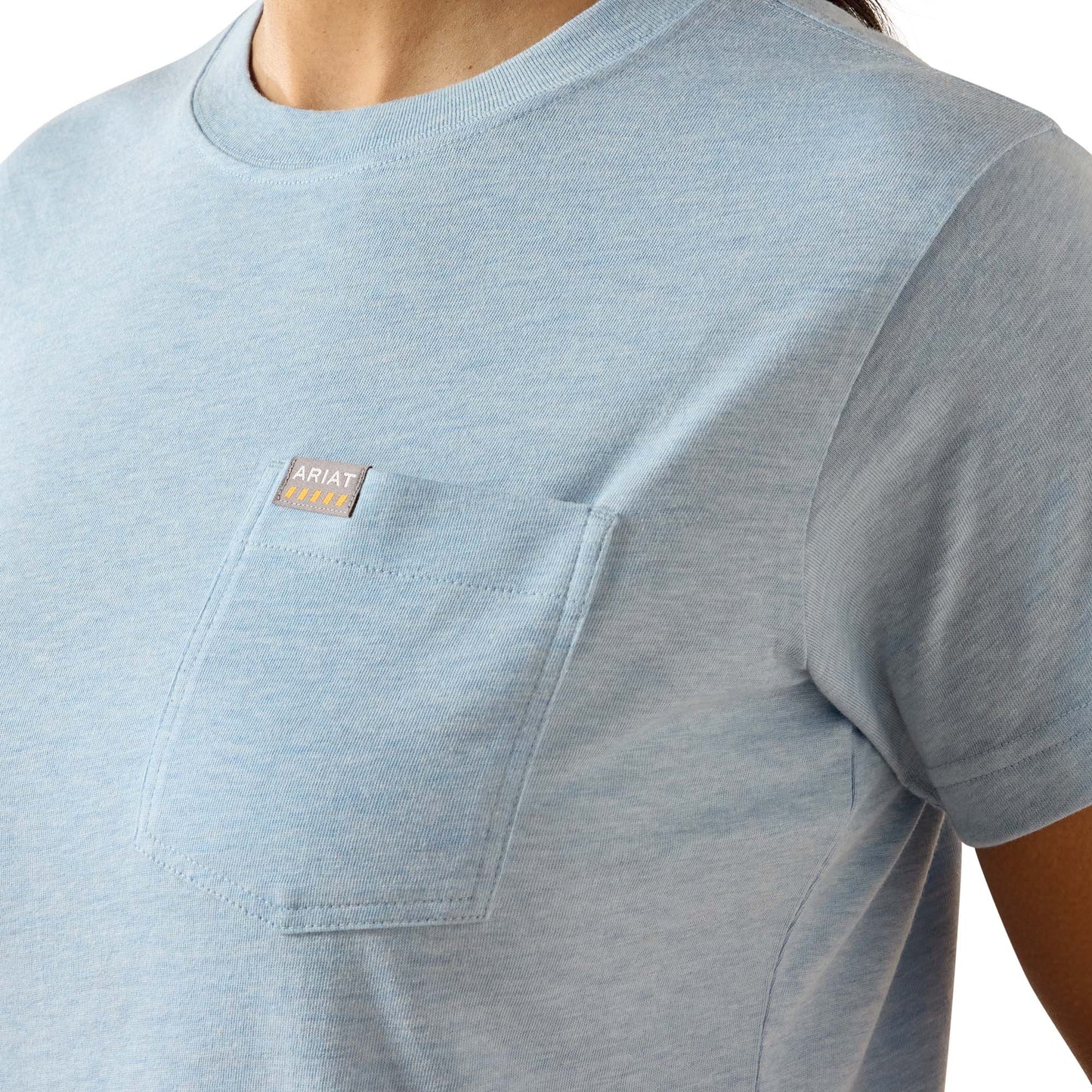 Ariat Ladies Rebar Cotton Strong Subdued Blue Space Dyed T-Shirt 10071629