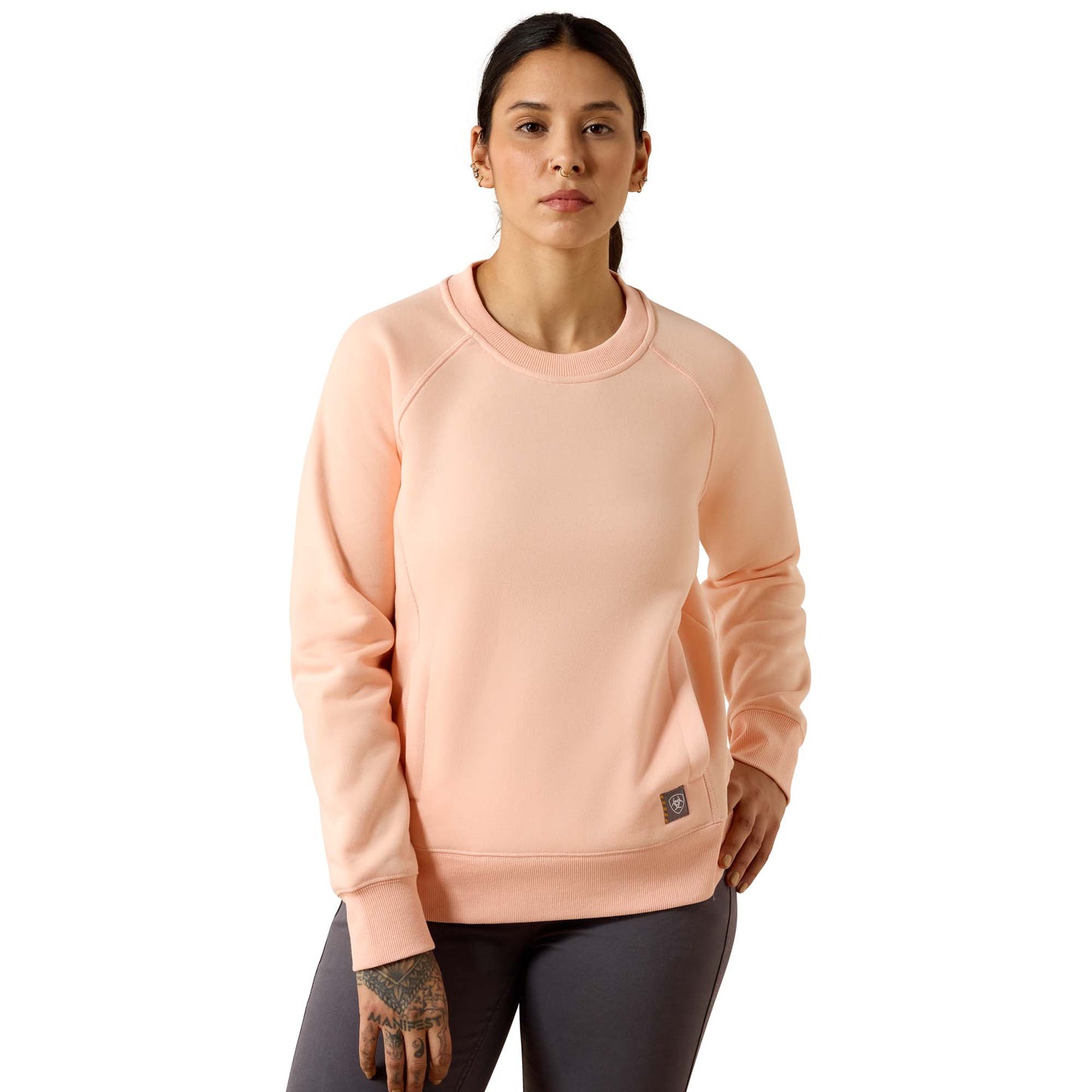Ariat Ladies Rebar Lightweight Fleece Peach Sweatshirt 10072446