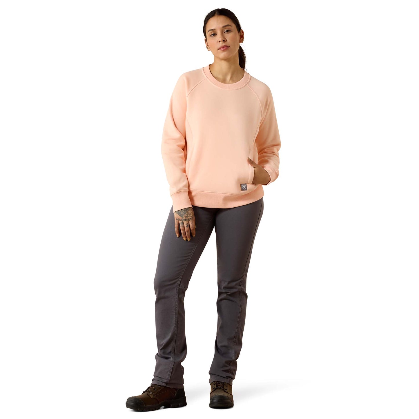 Ariat Ladies Rebar Lightweight Fleece Peach Sweatshirt 10072446
