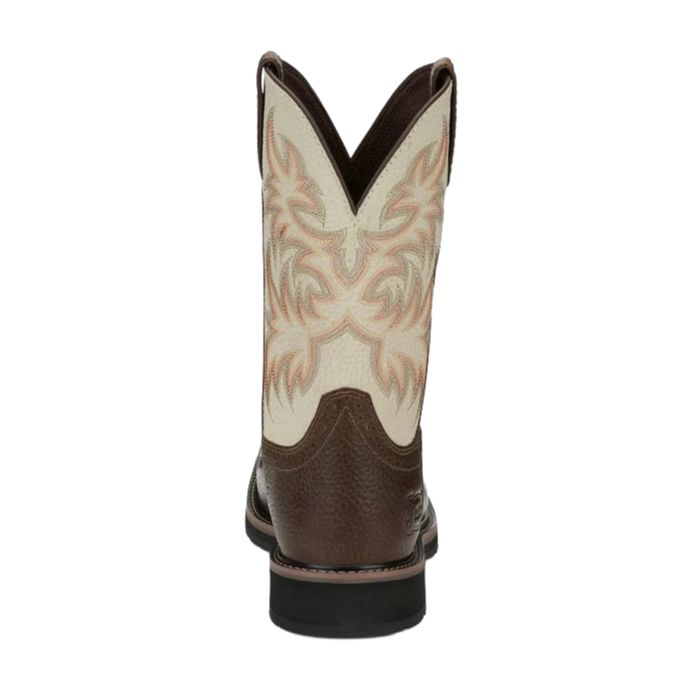 Justin Men's Driller 11" White & Brown Water Buffalo Work Boots SE4683