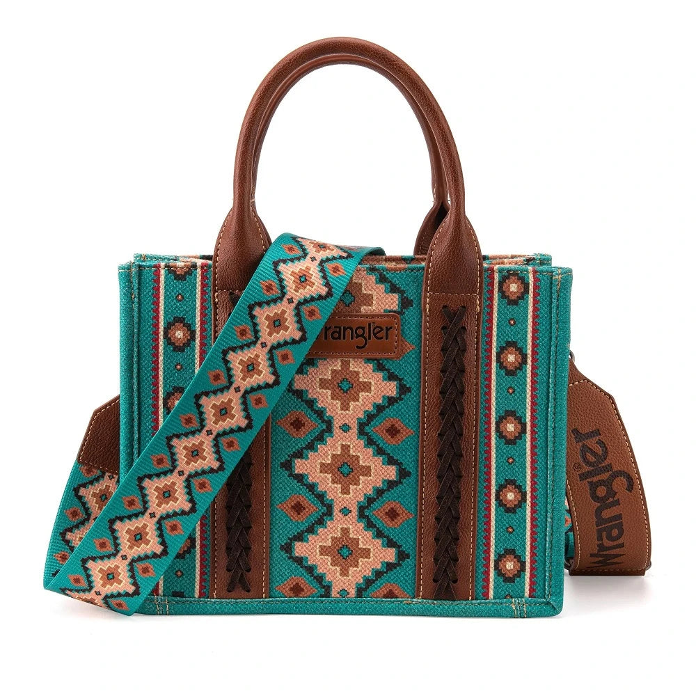 Wrangler Turquoise Aztec Small Crossbody Tote WG2203-8120SWTQ