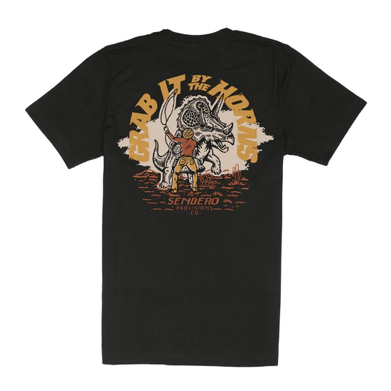 Sendero Provisions Co. Triceratops Graphic Vintage Black T-Shirt SPCS124F23-BLK