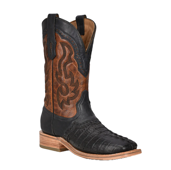 Corral Men's Rodeo Black Caiman Embroidery & Overlay Boots A4282