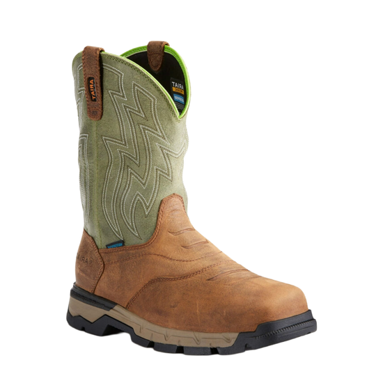 Ariat Men's Rebar Flex Western H2O Rye Brown & Green Boots 10021485