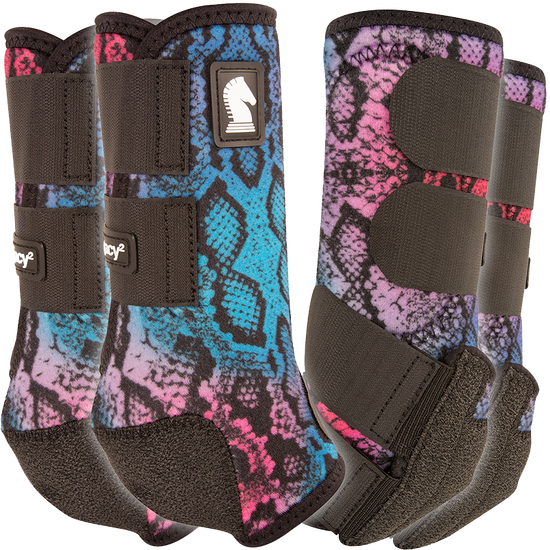 Classic Equine Legacy2 Front and Hind Support Boots Poison