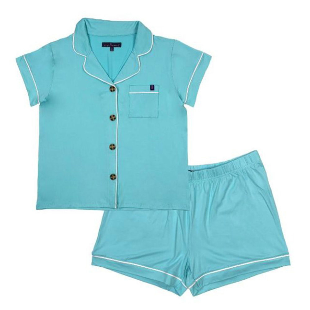 Simply Southern Ladies Wave Blue Pajama Set 0124-PJ-SET-BTN-WAVE