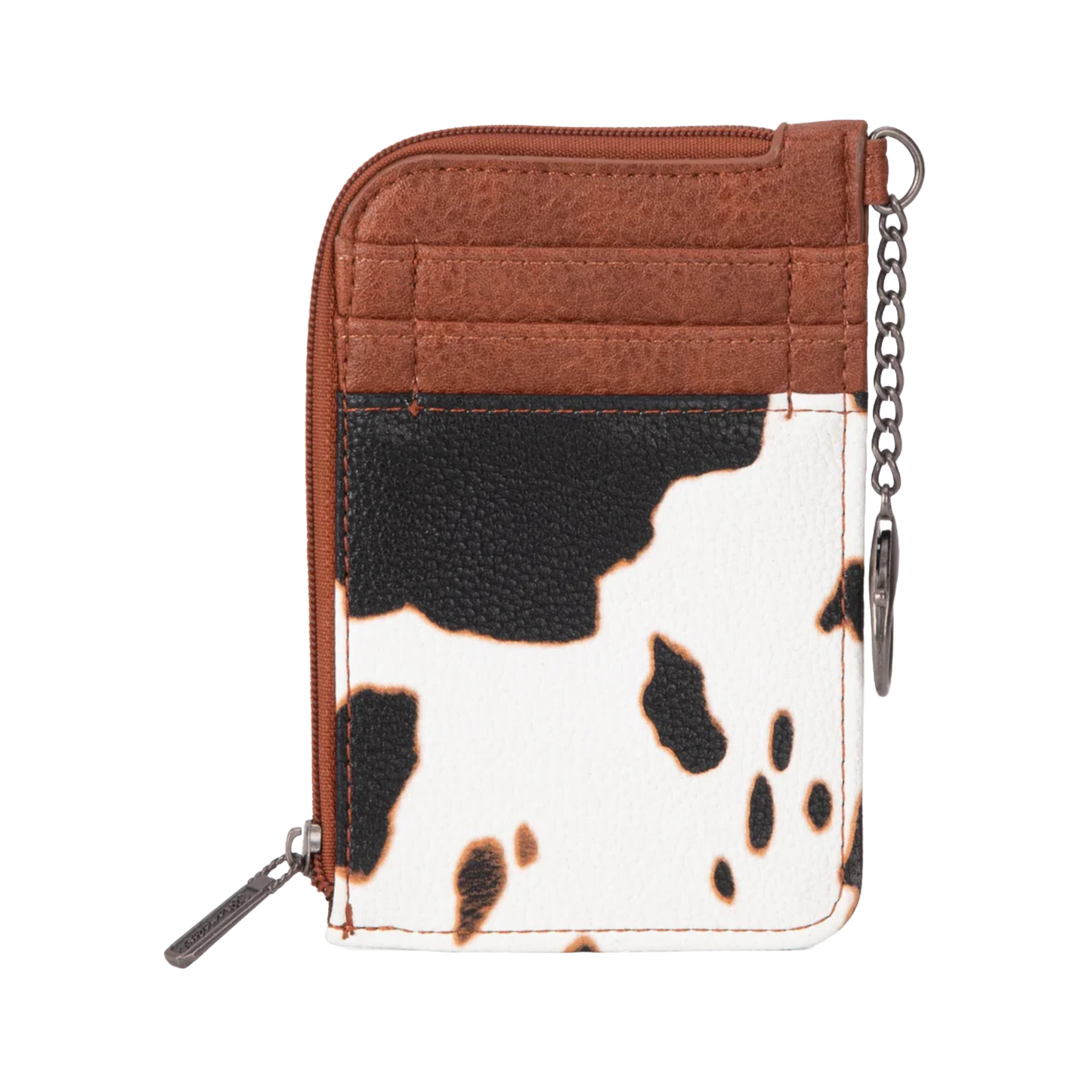Wrangler Ladies Cow Print Brown Mini Zip Card Case WG133-W005BR