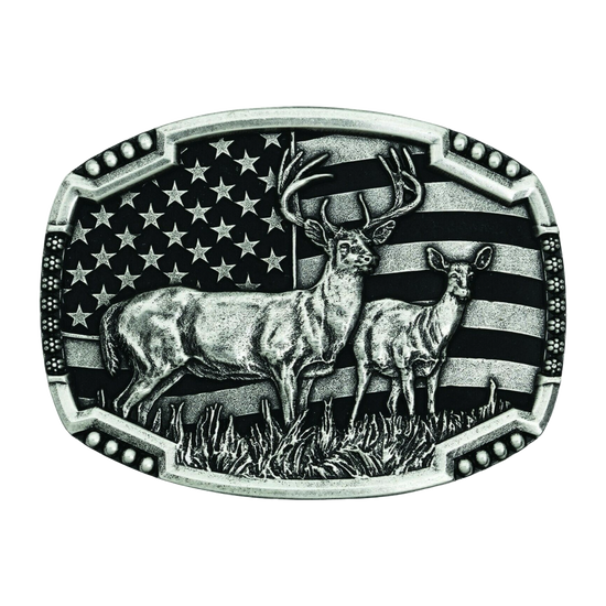 Montana Silversmiths Matched Pair Deer Attitude Buckle A785S