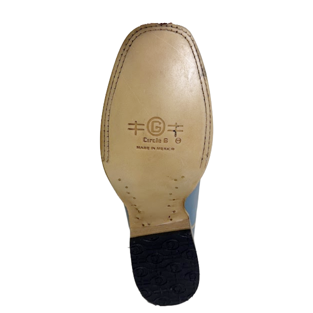 Circle G Ladies Embroidered Light Blue Western Boot L6334