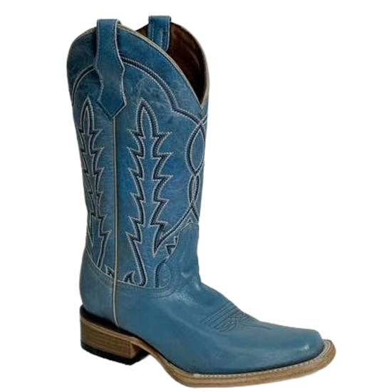 Circle G Ladies Embroidered Light Blue Western Boot L6334