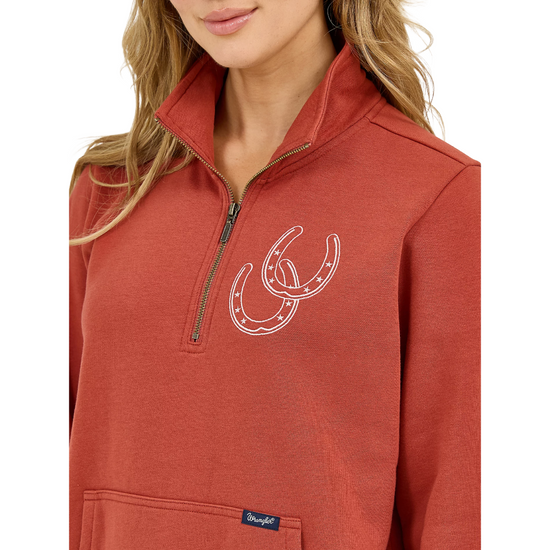 Wrangler Ladies Retro® Americana Rust 1/2 Zip Sweatshirt 112371636