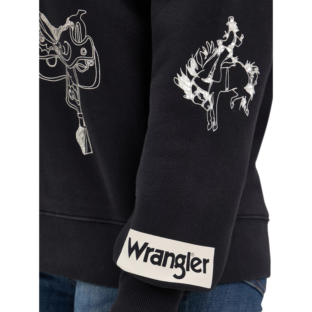 Wrangler Ladies Retro® Black Punchy Crew Sweatshirt 112371617