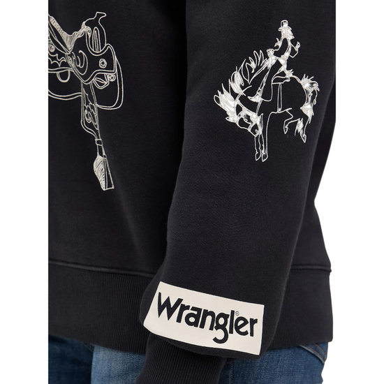 Wrangler Ladies Retro® Black Punchy Crew Sweatshirt 112371617