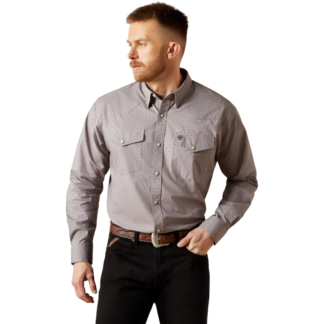 Ariat Men's Fred Classic Fit Grey Button Down Shirt 10065963