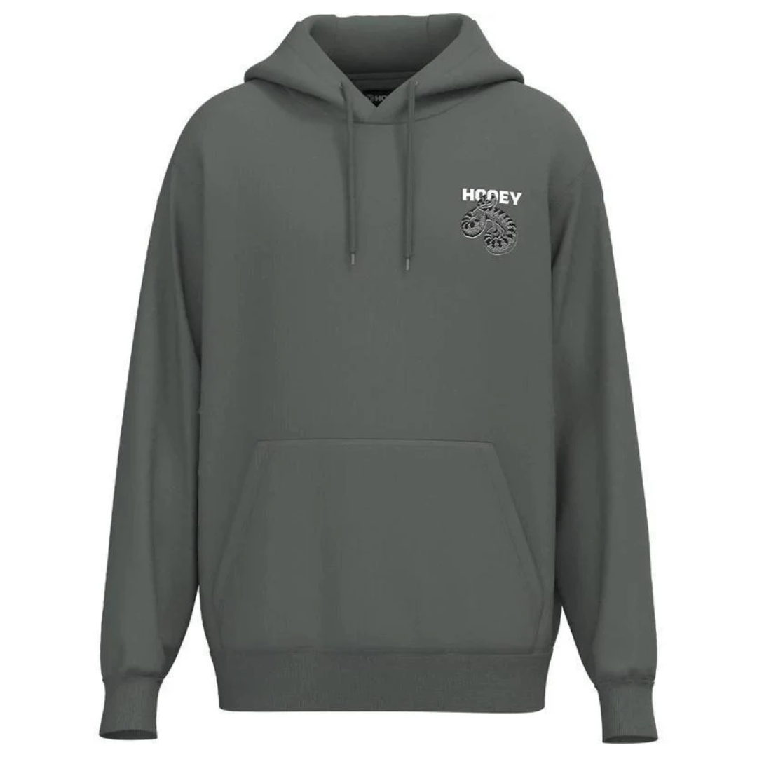 Hooey Men's Rattler Snake Steel Grey Logo Hoodie HH1378GY