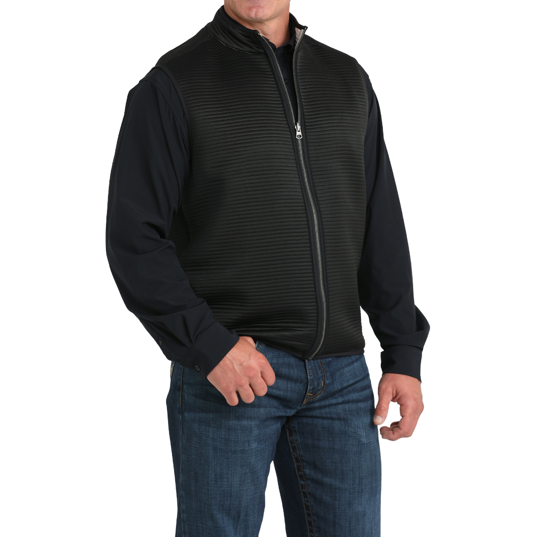 Cinch Men's Black Ribbed Reversible Zip Vest MWV1925001