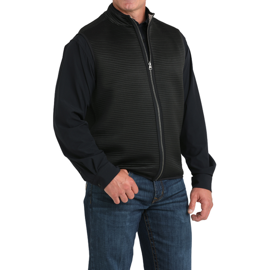 Cinch Men's Black Ribbed Reversible Zip Vest MWV1925001
