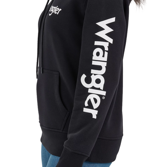 Wrangler Ladies Black Graphic Pullover Hoodie 112371912