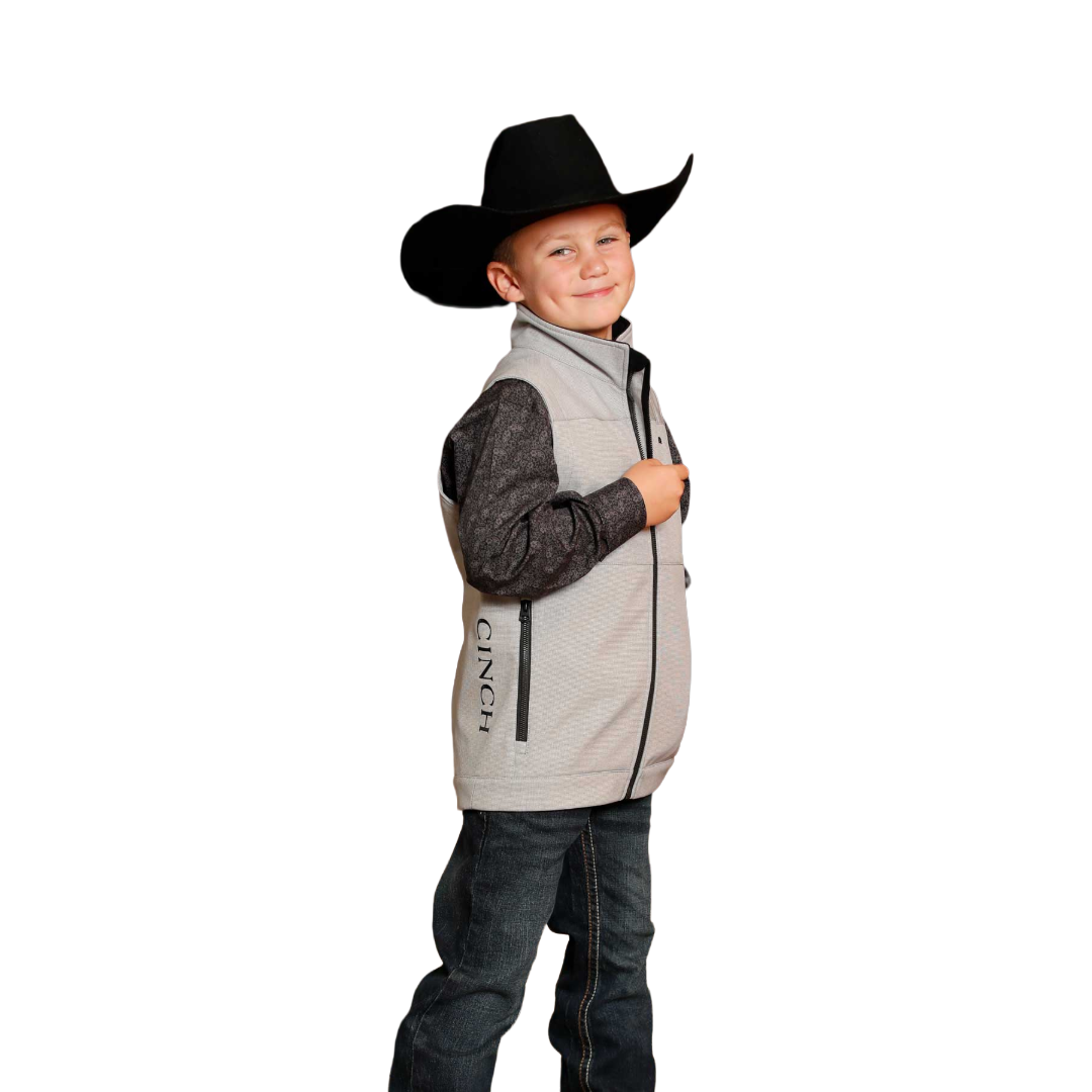 Cinch Youth Boy's Grey Bonded Vest MWV5160004
