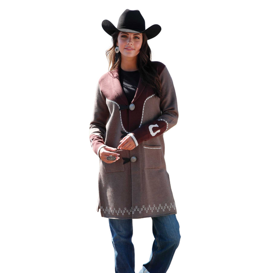 Cinch Ladies Grey Western Mid Length Duster CWK7518001