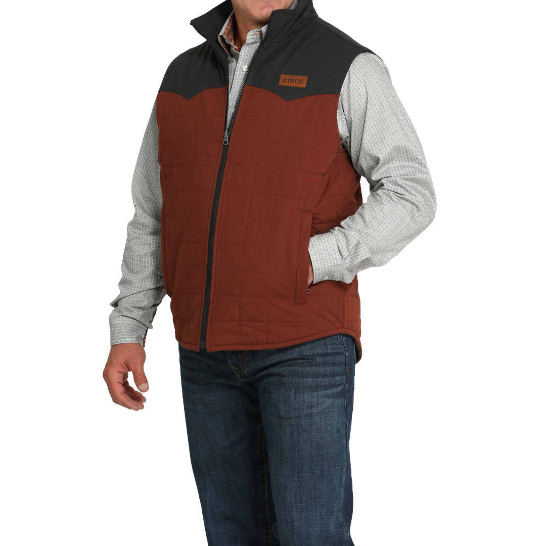Cinch Men's Brown Aztec Reversible Zip Vest MWV1576005