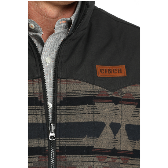 Cinch Men's Brown Aztec Reversible Zip Vest MWV1576005