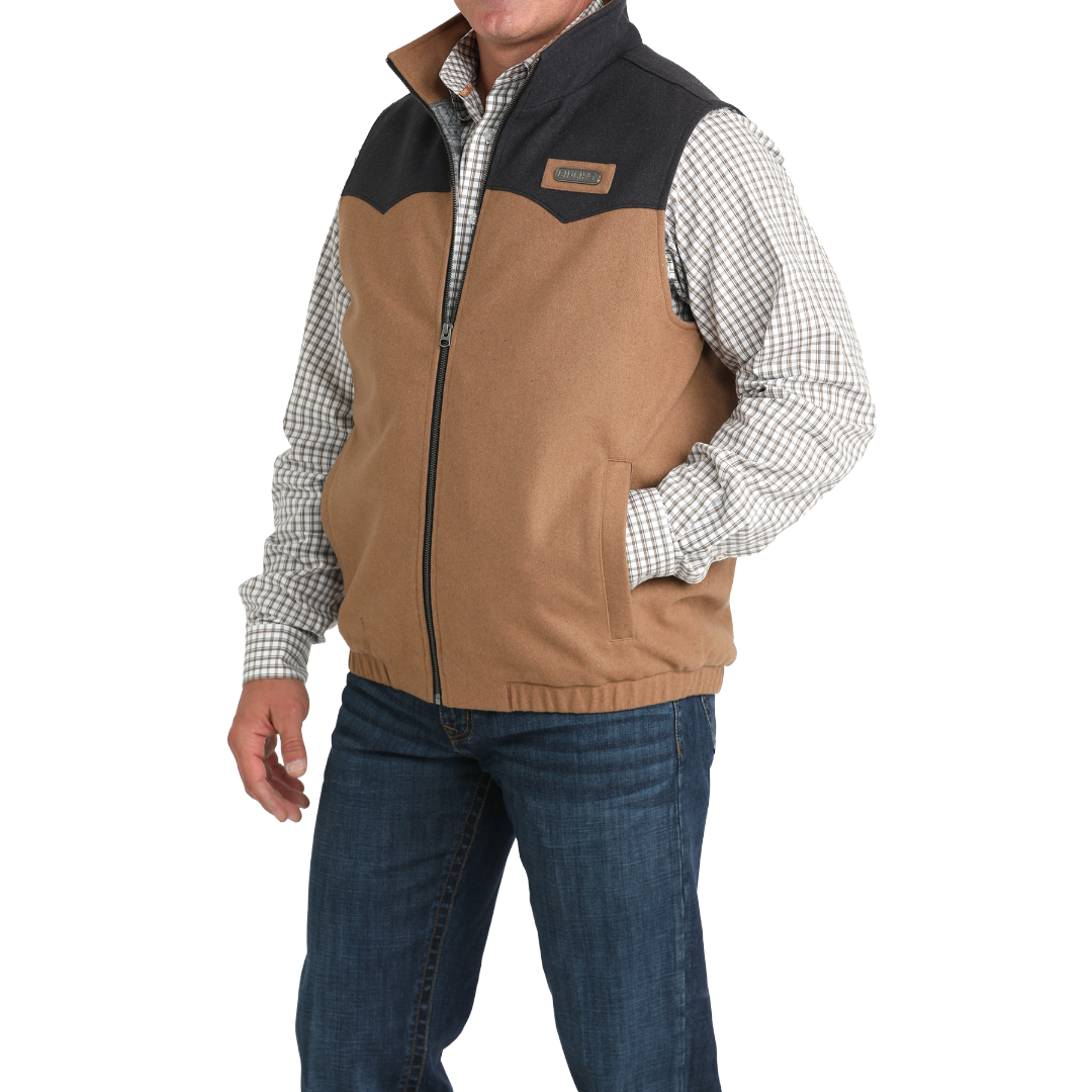 Cinch Men's Brown Concealed Carry Wooly Vest MWV1543014
