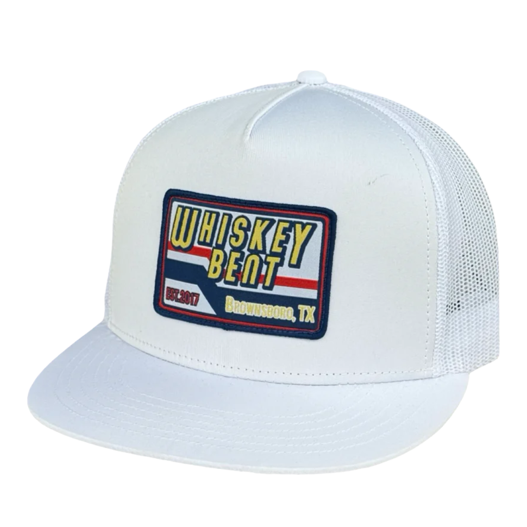 Whiskey Bent Talladega White 5 Panel Trucker Hat WBTALL