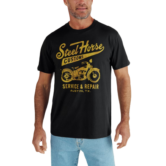 Tecovas Men's Steel Horse Black & Gold T-Shirt 40427BKG