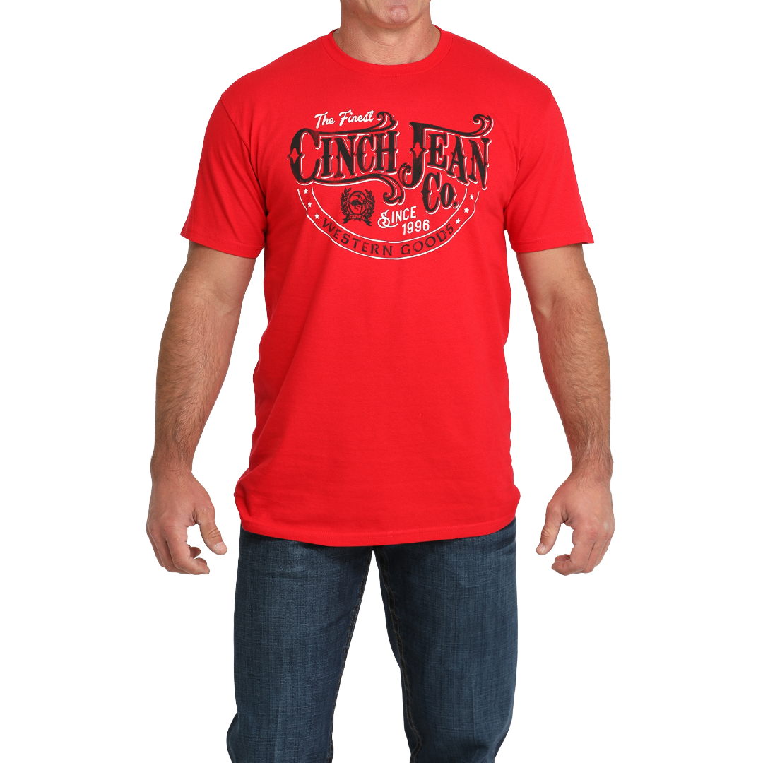 Cinch Men's Red Classic Jean Logo T-Shirt MTT1690699