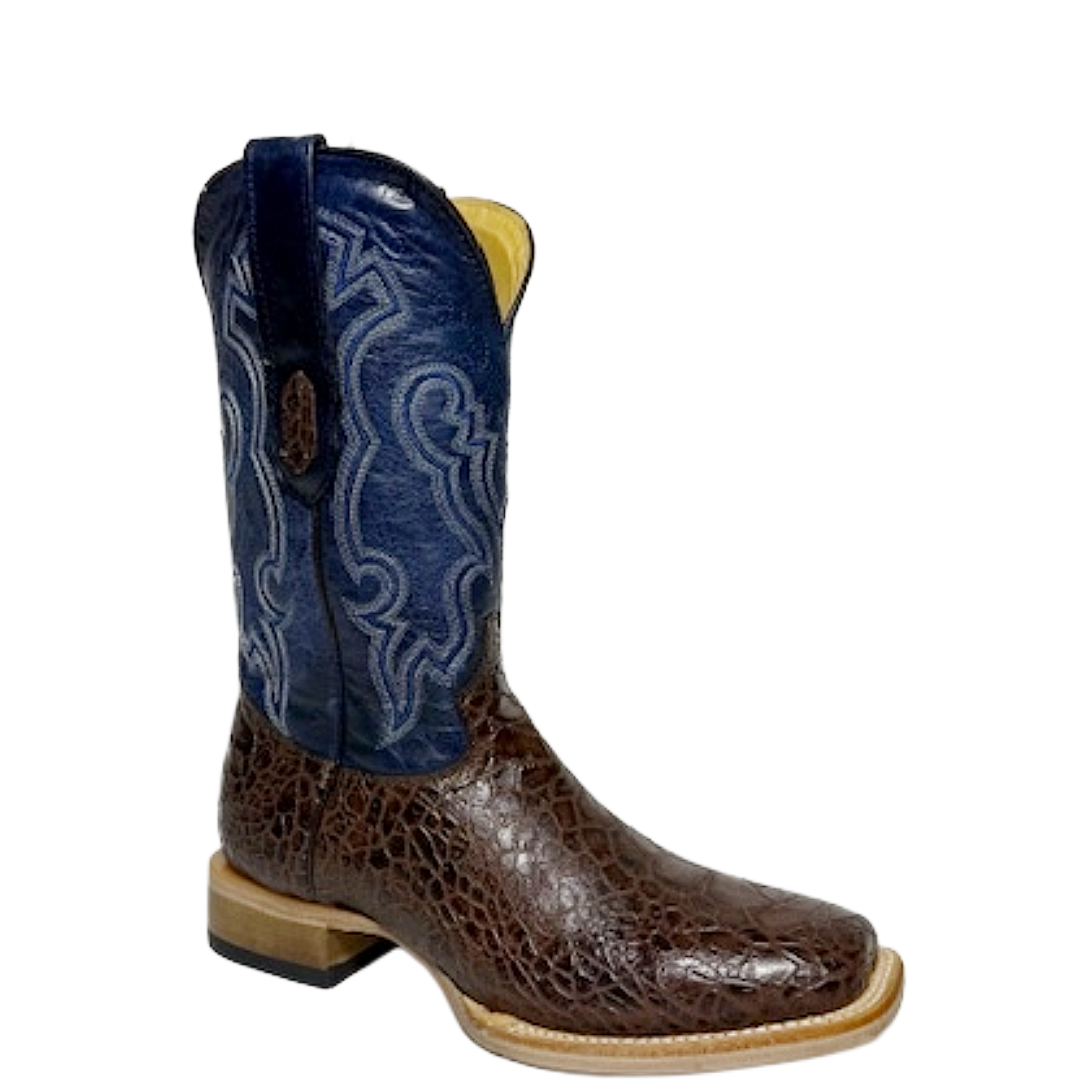 Cowtown Men's Brown Sea Turtle Print Leather Western Boot Q6044