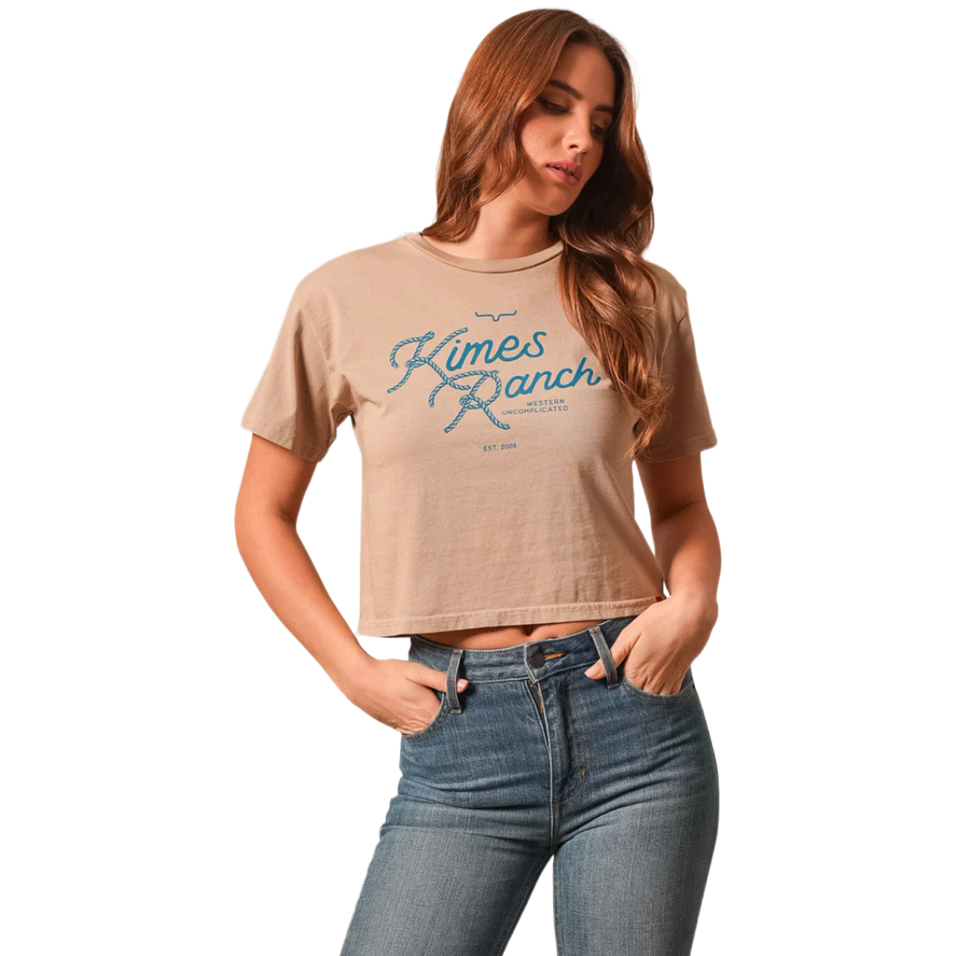 Kimes Ranch Ladies Lasso Script Graphic Tan T-Shirt WSH0000085-BE002