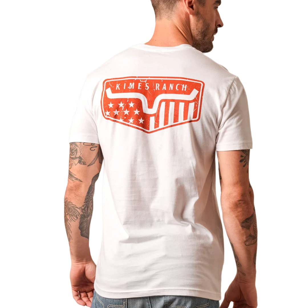 Kimes Ranch Men's Spangled Classic Graphic White T-Shirt MSH0000173-WE001