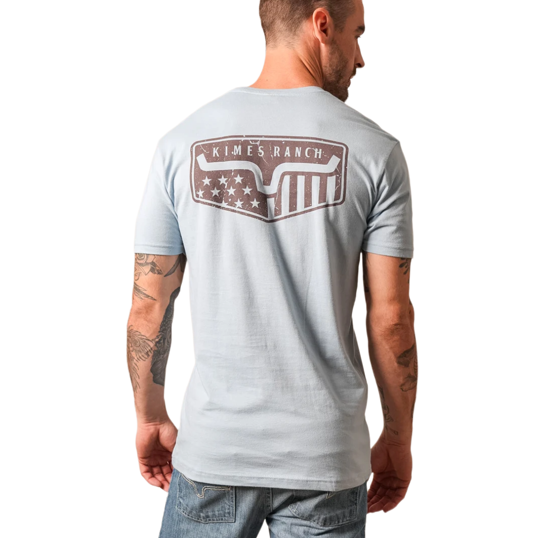 Kimes Ranch Men's Spangled Stonewash Denim Blue T-Shirt MSH0000173-BL084