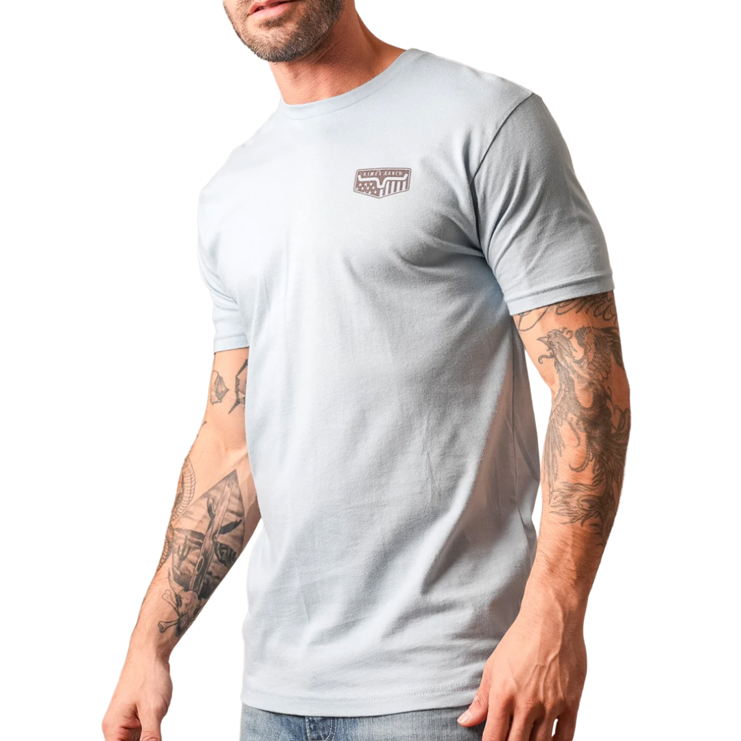 Kimes Ranch Men's Spangled Stonewash Denim Blue T-Shirt MSH0000173-BL084