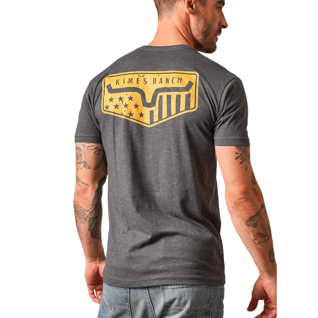 Kimes Ranch Men's Spangled Dark Charcoal Grey T-Shirt MSH0000173-BK004