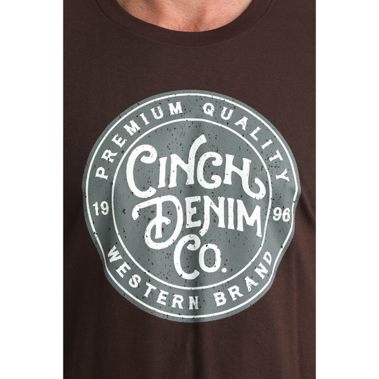 Cinch Men's Solid Brown 'Denim Co' Graphic T-Shirt MTT1690702