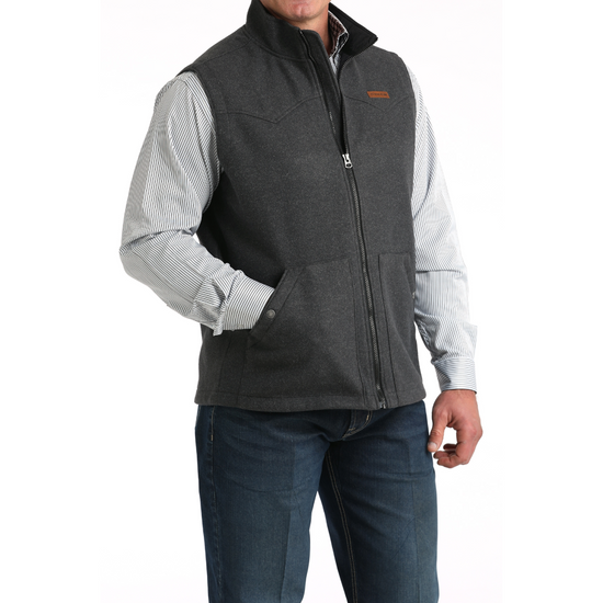 Cinch Men's Charcoal Grey Western Full Zip Vest MWV1934004