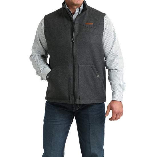 Cinch Men's Charcoal Grey Western Full Zip Vest MWV1934004