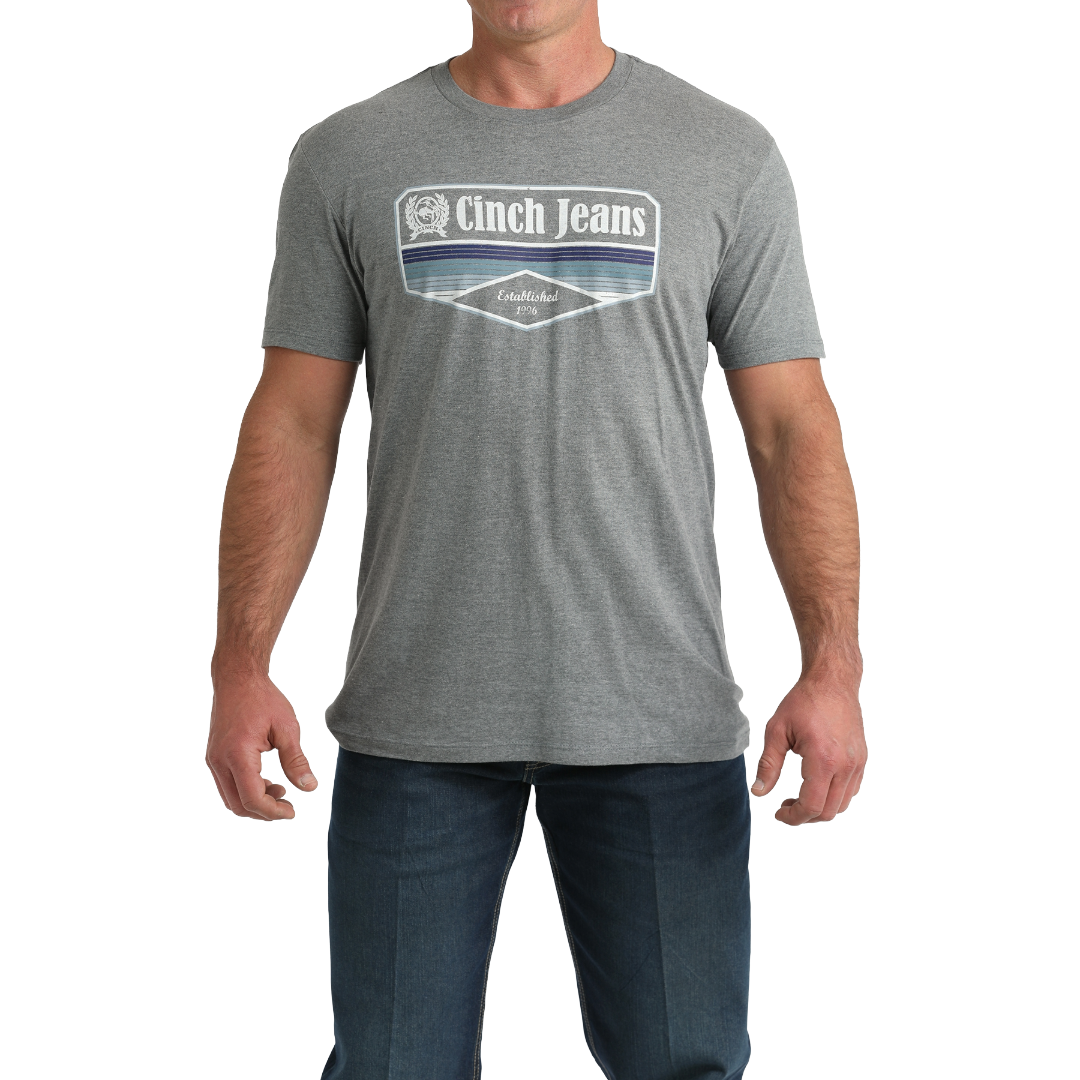 Cinch Men's Grey Heather Printed Logo T-Shirt MTT1690700